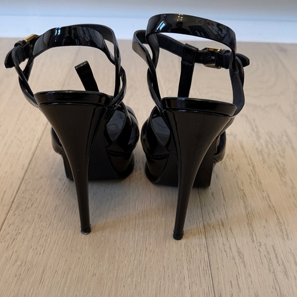 Yves Saint Laurent Black Patent Leather Tribute Heels - Picture 3 of 4